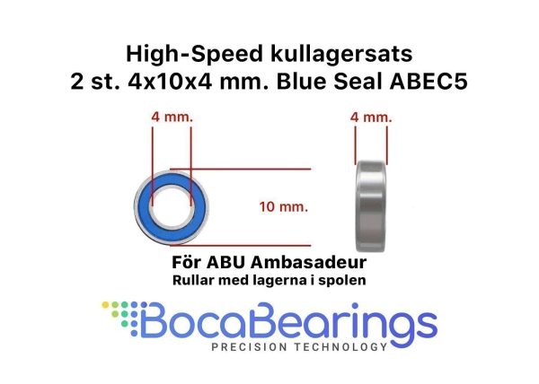 RullTrim.se™ - kullagersats boca high-speed blue seal 4x10x4 mm.